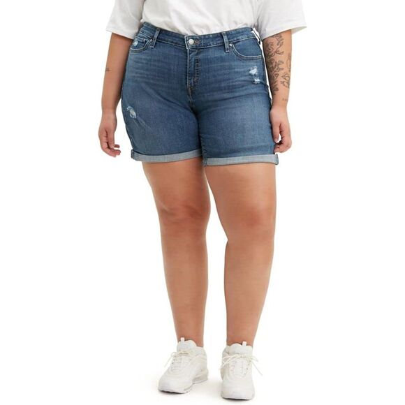 Levi's Hawaiin Ocean Hypersoft Mid Length Shorts Size 16 W33 - Picture 1 of 6